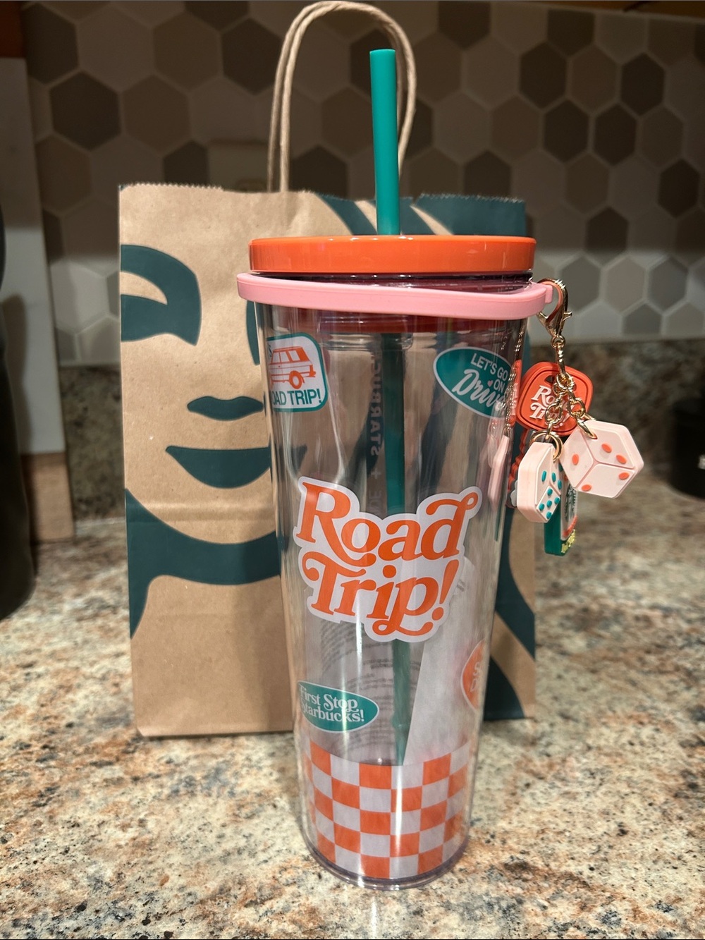 NEW Starbucks + Dandy Worldwide Road Trip 24 oz Tumbler w/ Charms Limited Ed.